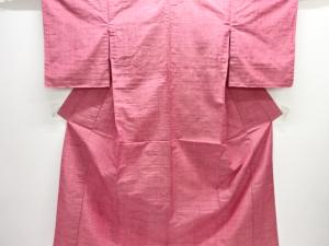 未使用品　変わり横段織出し手織り紬単衣着物